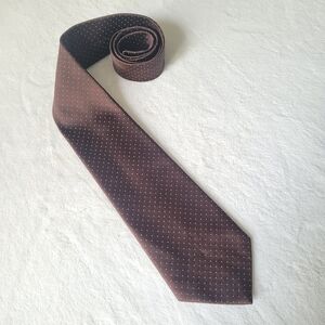 Vintage Brown Necktie with Beige Specs